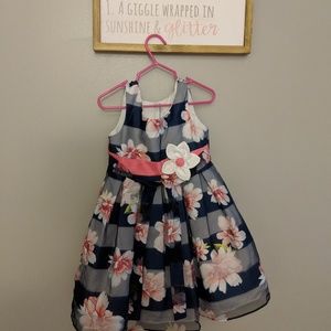Girls pink and blue flower dress